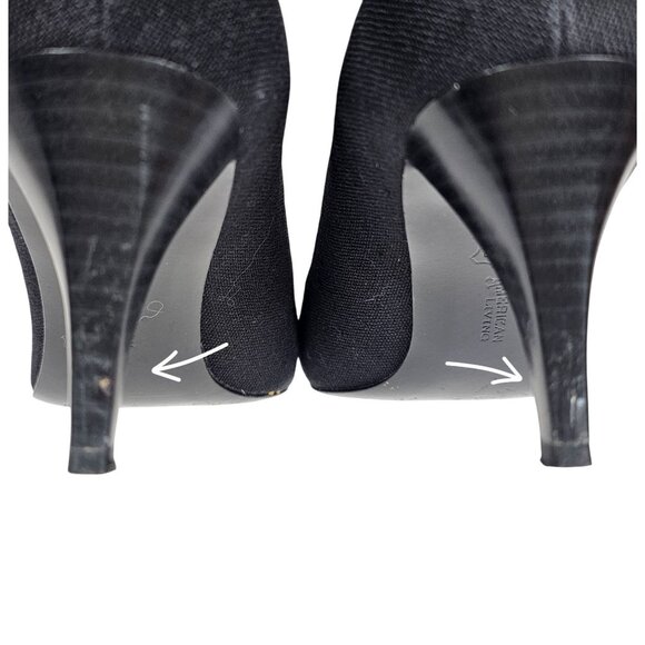 OpenToe Black Gold Sophisticated Elegant ModernChic Classy Pump 3" Heel Shoe 8.5 - Picture 5 of 15